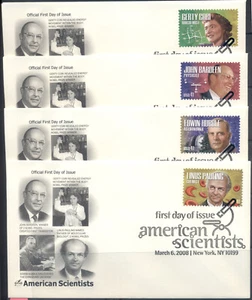 Juego de 4 FDC 2008 - Scott # 4224-27 - American Scientists - Artesanía UA* - Imagen 1 de 1