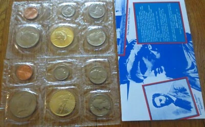 1985 Commemorative Coin Set Philadelphia & Denver 2 24Kt Gold Plated coins - Image 1 of 4