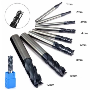 4 Flute HRC50 1-12mm Tungsten Steel Carbide End Mill Machine Cnc Milling Cutter - Picture 1 of 21