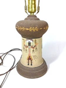 Navajo Kachina Sand Painting Table Lamp Edward Yazzie Attrib. - Picture 1 of 8