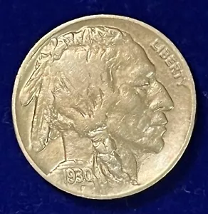 1930-S San Francisco Mint Buffalo Nickel XF-aUNC - Imagen 1 de 10