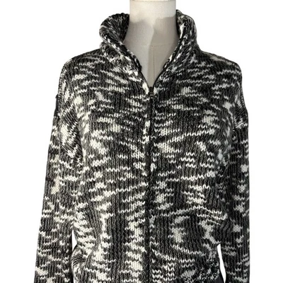 NWT Kut From The Kloth Women's Full Zip Cardigan Sweater  XS Black/White LS - Image 1 of 4