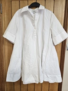 COS white cotton oversized tunic dress size EUR 42 or 16 18 20 22 used - Picture 1 of 16