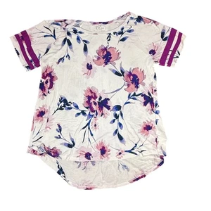 Maurices 24/7 Women's XL Floral Print Short Sleeve T-Shirt High Low Top - Picture 1 of 4