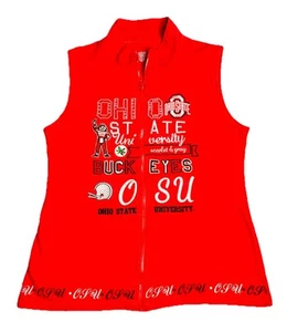 Vintage Camps klassische rote Ohio State University Full Zip Weste Damen Größe L - Bild 1 von 21