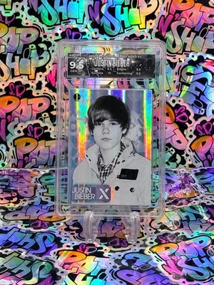 Justin Bieber Parallel FOIL Card #3 2010 Panini Rookie 1st Print GRADED HGA 9.5 - Image 1 of 4