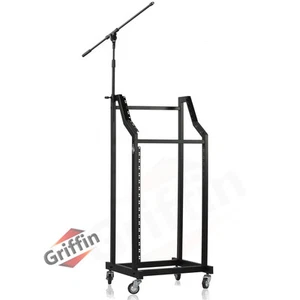Rack Mount Cart Stand Rolling Studio Mixer Gear Pro Audio IT Server Holder Case - Afbeelding 1 van 14