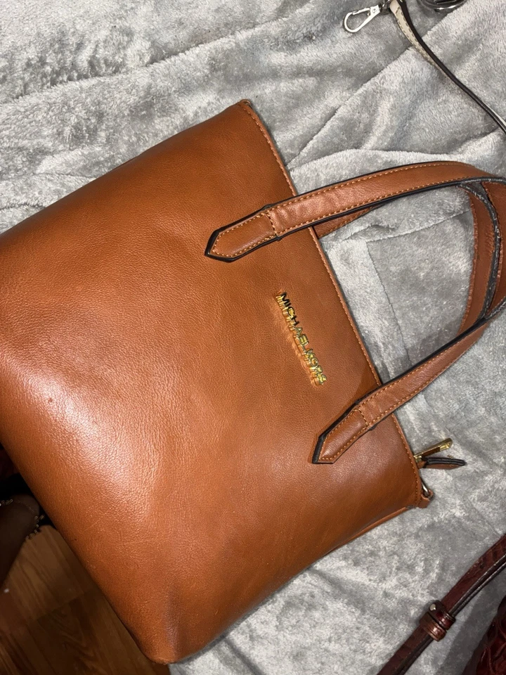 Bolso de hombro Michael Kors Vanessa mediano de cuero en color naranja/equipaje Foto 1 de 4