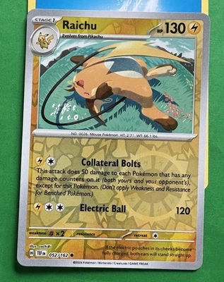 Raichu 052/162 Sv05: Temporal Forces Reverse Holo - Image 1 of 2