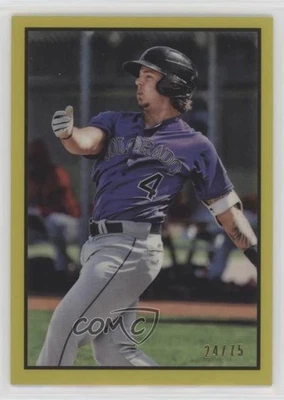 2019 Bowman Heritage Chrome Prospects Yellow Refractor /75 Colton Welker - Image 1 of 2