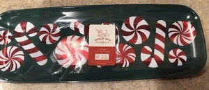 Set di 3 piatti in plastica tema menta piperita e canna di caramelle natalizi Sleigh Hill - Foto 1 di 1