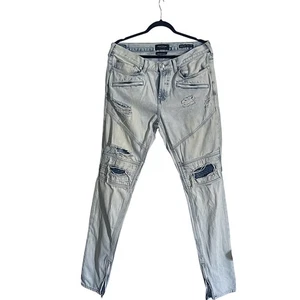 PACSUN Comfort Stretch Skinny Jeans – Distressed Cotton Light Wash Men’s 32x32 - Picture 1 of 6