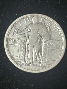 SASA 1917 25C Type 1 Standing Liberty Quarter Nice Date - Picture 1 of 2