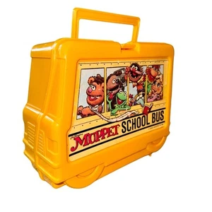 Jim Henson's Muppet School Bus Plastic Lunchbox Vintage 1989 Child Lunch Box - Picture 1 of 12