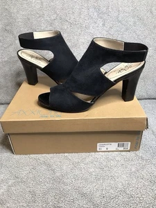 NEU LifeStride Damenschuhe Größe 9M schwarz Veloursleder Cara Blockabsatz zehenfrei - Bild 1 von 14