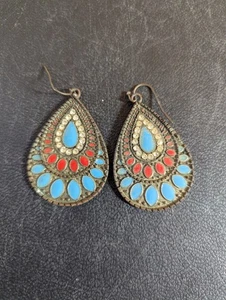 Pendientes bohemios lágrima bronce moda - Imagen 1 de 4