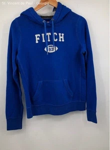 Unisex Abercrombie & Fitch Blue Pullover Hoodie Logo Preppy - Size Large - Picture 1 of 9