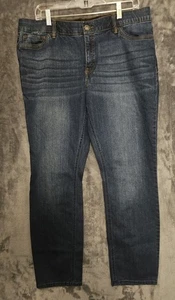 Liz Claiborne Dark Medium CLASSIC SKINNY Jeans STRETCH EUC Women's 16 x 29 - Picture 1 of 3