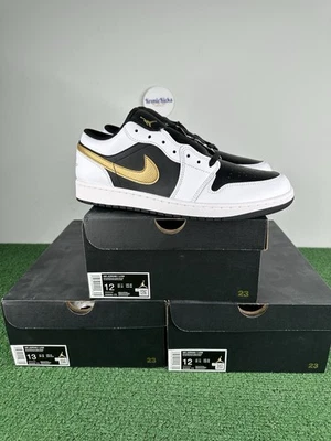 SIze 12/13 - Air Jordan 1 низкий мужской мульти белый металлик золото черный 553558-172 - Изображение 1 из 4