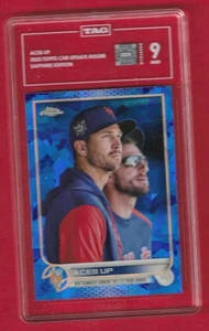 2022 Topps Chrome Update Sapphire ACES UP Scherzer & DeGROM Graded Card TAG 9 - Picture 1 of 2