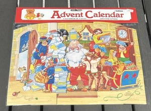 Vintage Papier Adventskalender Weihnachtselfen Rentier Santa's Post Office England - Bild 1 von 10