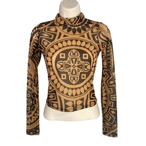 Y2K transparentes Netz Top Damen klein Indie Fee Grunge Whimsigoth Ausgehen Boho - Bild 1 von 7