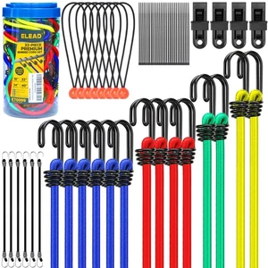 33 Piece Premium Bungee Cords Assortment Jar, Includes 10", 18", 24", 32", 40... - Bild 1 von 9