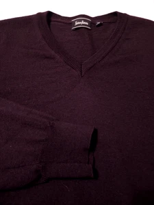 Suéter NEIMAN MARCUS Para Hombre Cuello en V 100% Lana MERINO 2XL XXL Púrpura Oscuro - Imagen 1 de 6