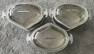 LOT OF 3 Vintage Guardian Service Cookware Heart Triangle Casserole W/Glass Lids - Picture 1 of 9