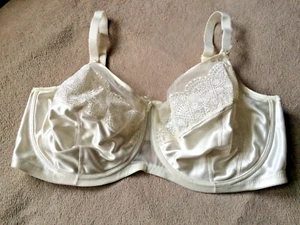 GLAMORISE 48F Ivory Satin and Lace Wonderwire Bra Style 9840 Nwot - Picture 1 of 6