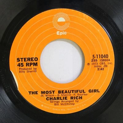 Country 45 Charlie Rich - The Most Beautiful Girl / I Feel Like Going Home - Image 1 of 2