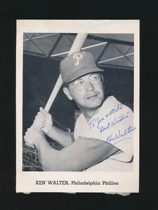 1962 Jay Publishing 5x7 Photo -KEN WALTERS (Phillies) *Autographed* d.2010 - Picture 1 of 2