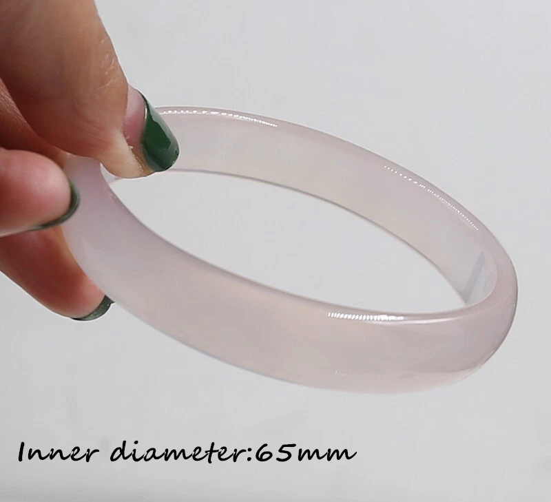 Brazalete + Caja Pulsera Jade Calcedonia Ágata Púrpura Natural China 65 mm Foto 1 de 1