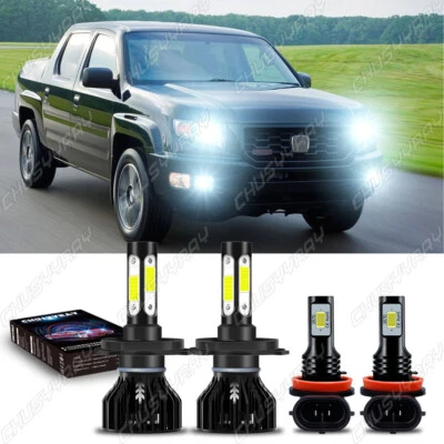 For Honda Ridgeline 2006-2014 LED High Low Beam Headlight+Fog Light Bulbs Kit 6K - Image 1 of 4