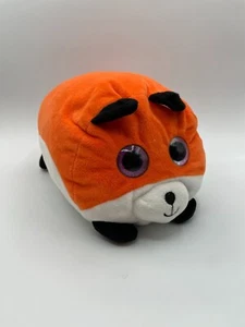 Almohada apilable rara Walmart naranja blanco zorro felpa 14" púrpura ojos brillantes - Imagen 1 de 11