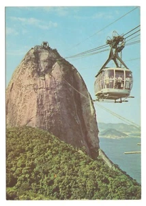 Rio de Janeiro Brazil Sugarloaf Cable Car Postcard Posted to Indiana in 1990 - Picture 1 of 2