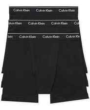 CALVIN KLEIN 100% Cotton CLASSIC FIT 3-pack Boxer Brief BLACK L LG NWT $46