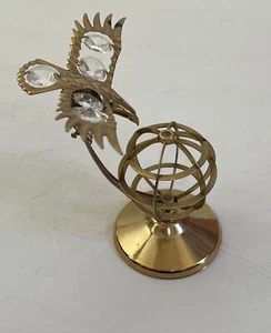 Vintage 1992 Maskottchen Int'l Inc. vergoldeter Weißkopfseeadler Kugel Kristalle Sonnenfänger - Bild 1 von 9