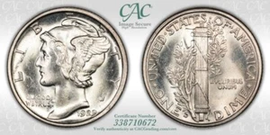 1929-D Mercury Dime CACG MS-64FB CAC - Great Luster! (Pop 1/2) - Picture 1 of 3