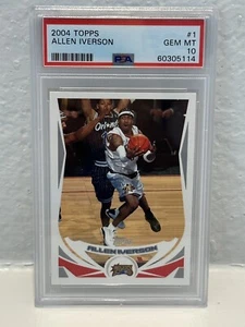 2004 Topps #1 Allen Iverson PSA 10 GEM MINT 76ers Sixers POP 1! - Picture 1 of 2