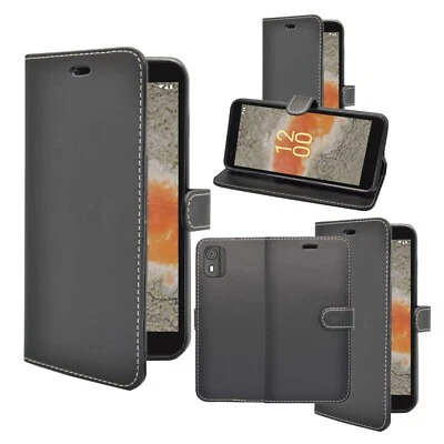 For Nokia C02 Case Wallet Flip PU Leather Kickstand Card Holder Phone Cover - Image 1 of 4