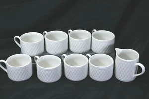 Oneida Wicker 8 Cups and 1 Cream Pitcher Lot of 9 - Picture 1 of 5