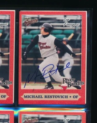 2000 Multi-Ad #20 Michael Restovich River Bandits Signed Autograph (CW6) SWSW6 - Image 1 of 3