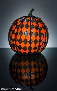 Pumpkins Halloween Decorative Orange & Black Paper Covered Foam Halloween Decor - Picture 1 of 3