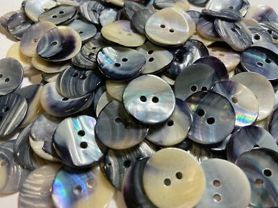 Beautiful Japanese  "BLUE MUSSEL SHELL" 13mm 18mm 2hole - Image 1 of 3