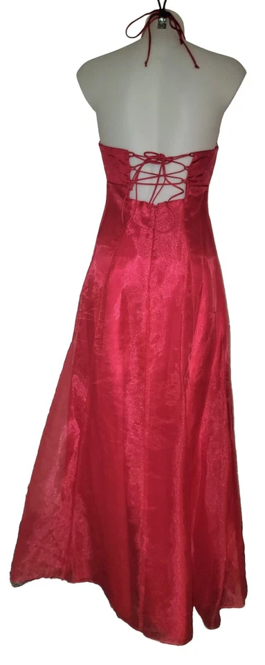 Vestido de graduación Y2K años 90 rosa corsé con cordones espalda balletcore hada brillante talla 3 Foto 1 de 4