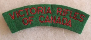 WWII "VICTORIA FUCILI DEL CANADA" ARCO O LINGUETTA IN FELTRO CON RETRO IN GARZA DI COTONE - Foto 1 di 2