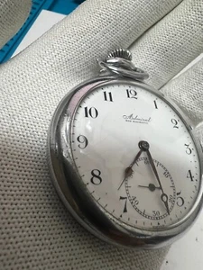 Admiral pocket watch 49.5 mm by Tacy Watch non magnetic 7 Jewels running - Picture 1 of 20