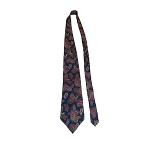 Andhurst Mens 100% Silk Neck Tie Blue Burgundy Gold Paisley Work Dad Gift - Picture 1 of 6