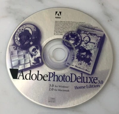 Adobe Photo Deluxe 3.0 Windows Home Edition 2.0 Macintosh Original CD - Image 1 of 4